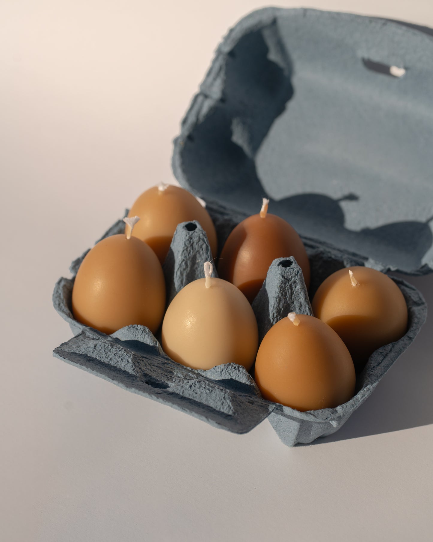 Egg Candle in Natural Eggshell Colour - Pack of 6