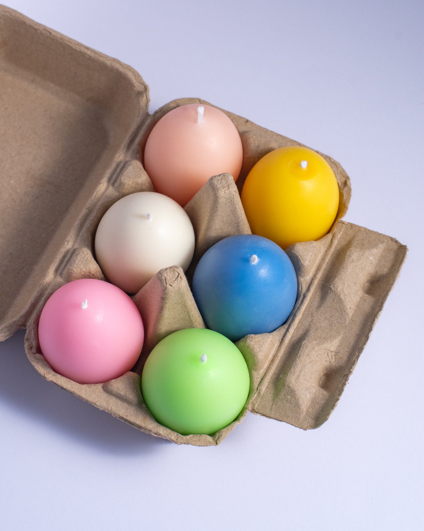 Egg Candle in Pastel Tones - Pack of 6