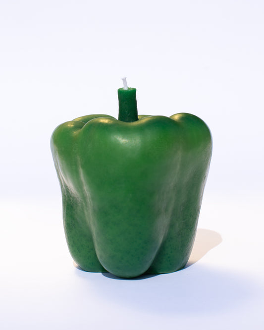 Pure beeswax candle shaped like a sweet pepper
