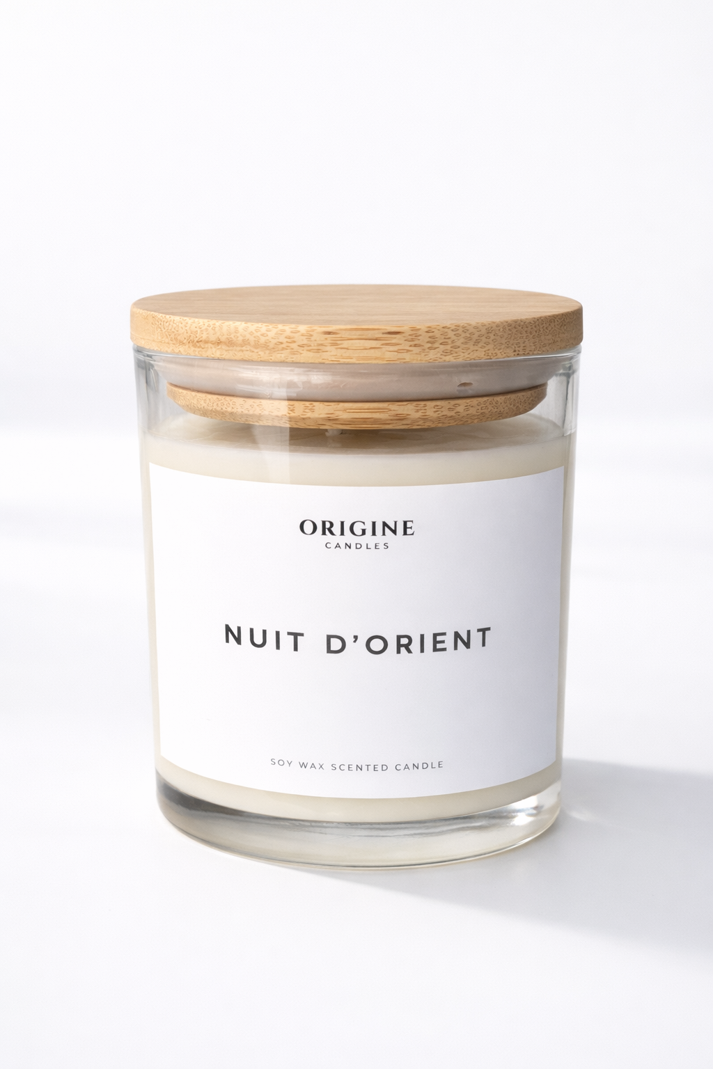 luxury scented candle with warm vanilla, honey, and amber fragrance creating a cozy atmosphere